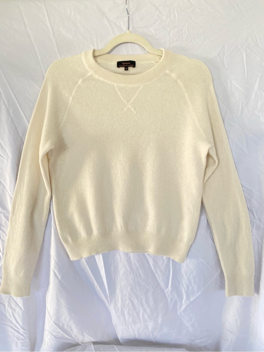 Quince 100% Cashmere Cream Crewneck Sweater